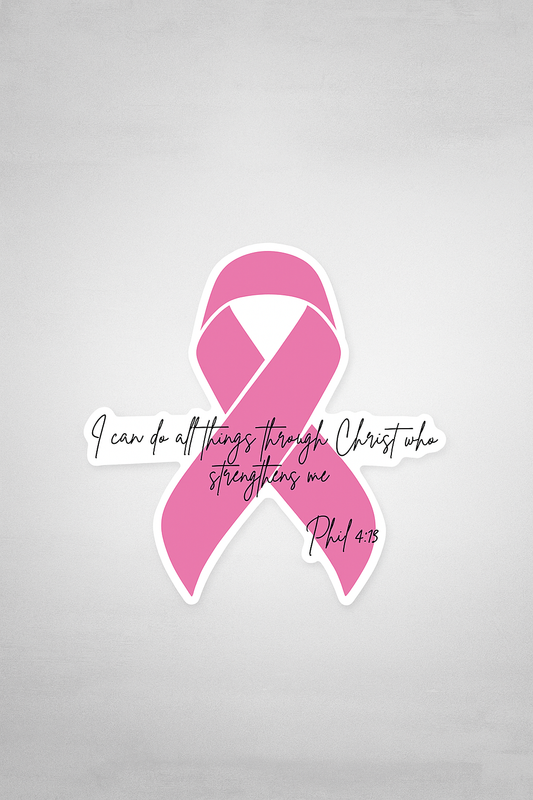 Cancer Awareness Sticker (Phil 4:13)