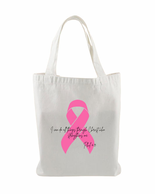 Breast Cancer Canvas Tote Bag