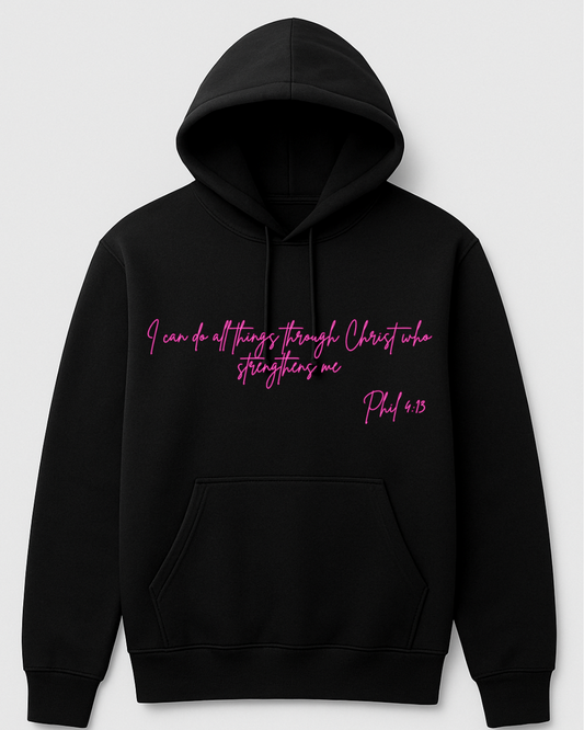 Breast Cancer Hoodie (Phil 4:13)**Pre-Order**