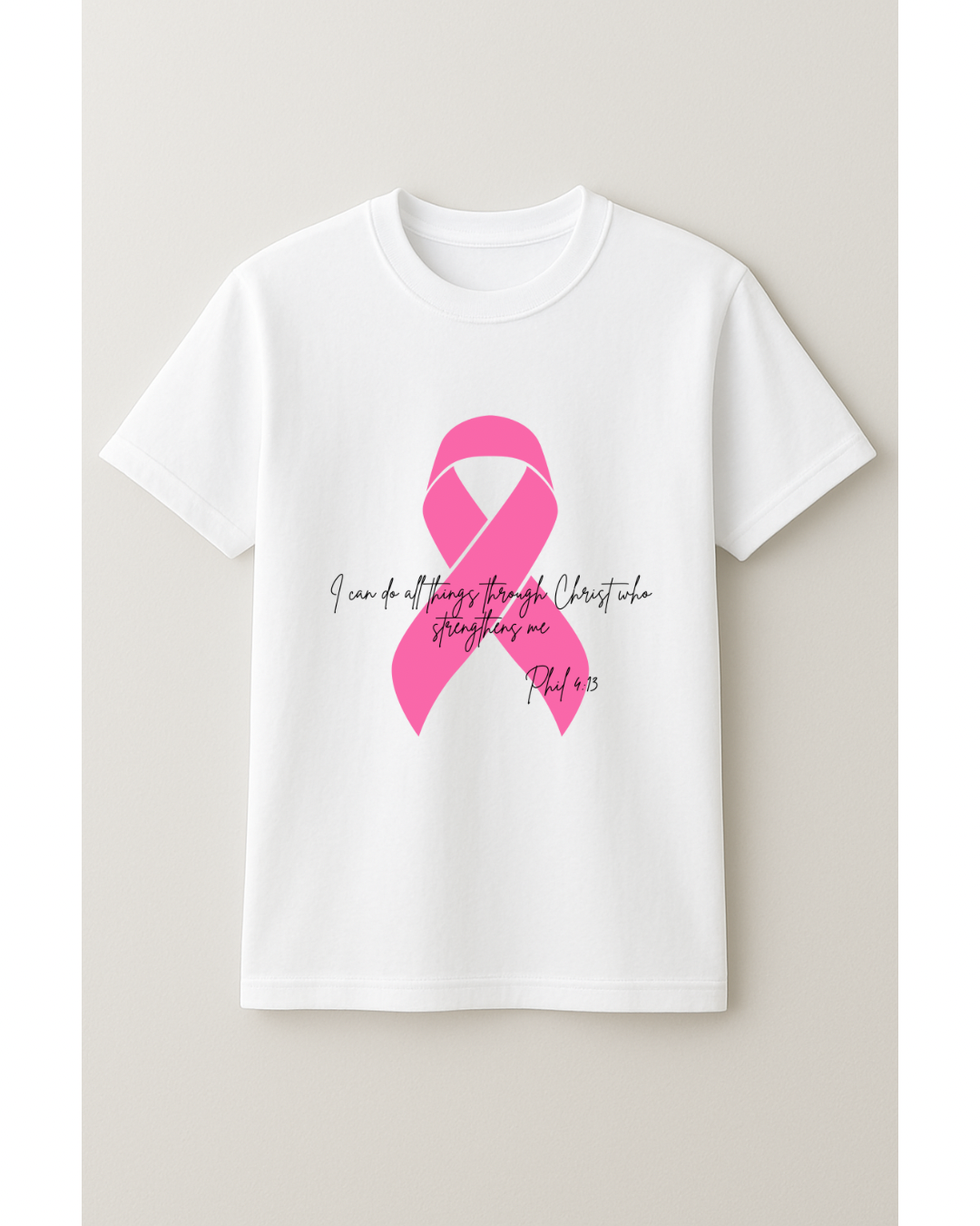 Phil 4:13 Breast Cancer T-shirt